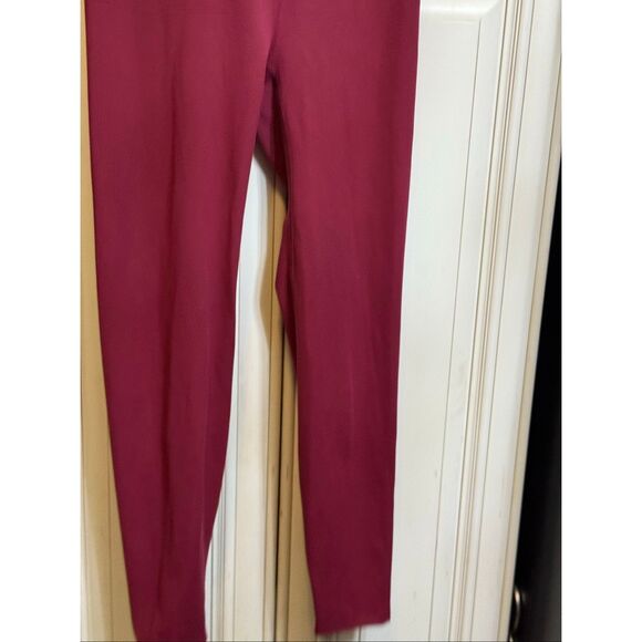 Heroine Sport Women's Pull On Stretch High-Waisted Ankle Leggings Maroon Medium - Picture 5 of 7